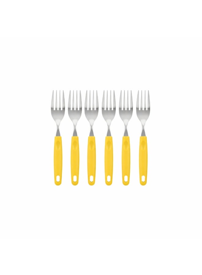 ديسينت ديسنت بيغ فورك سِت أوف 6 | ستينلس ستيل فوركس | إيرغونومِك هاندل | ميرر فينيش | هيفي ديوتي تيبل فورك سِت فور هوم، كيتشن، ريستورانت، ديش واشر سيف - Image 1